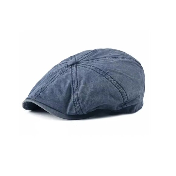 Men's Newsboy Cap Outdoor Streetwear Washed Denim - Picture 2 of 3